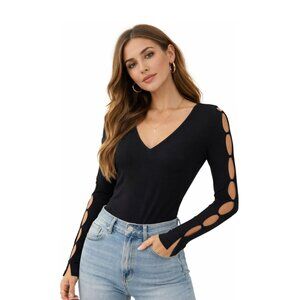 CAMAIEU Black Vicose Fine Knit Sweater - 3